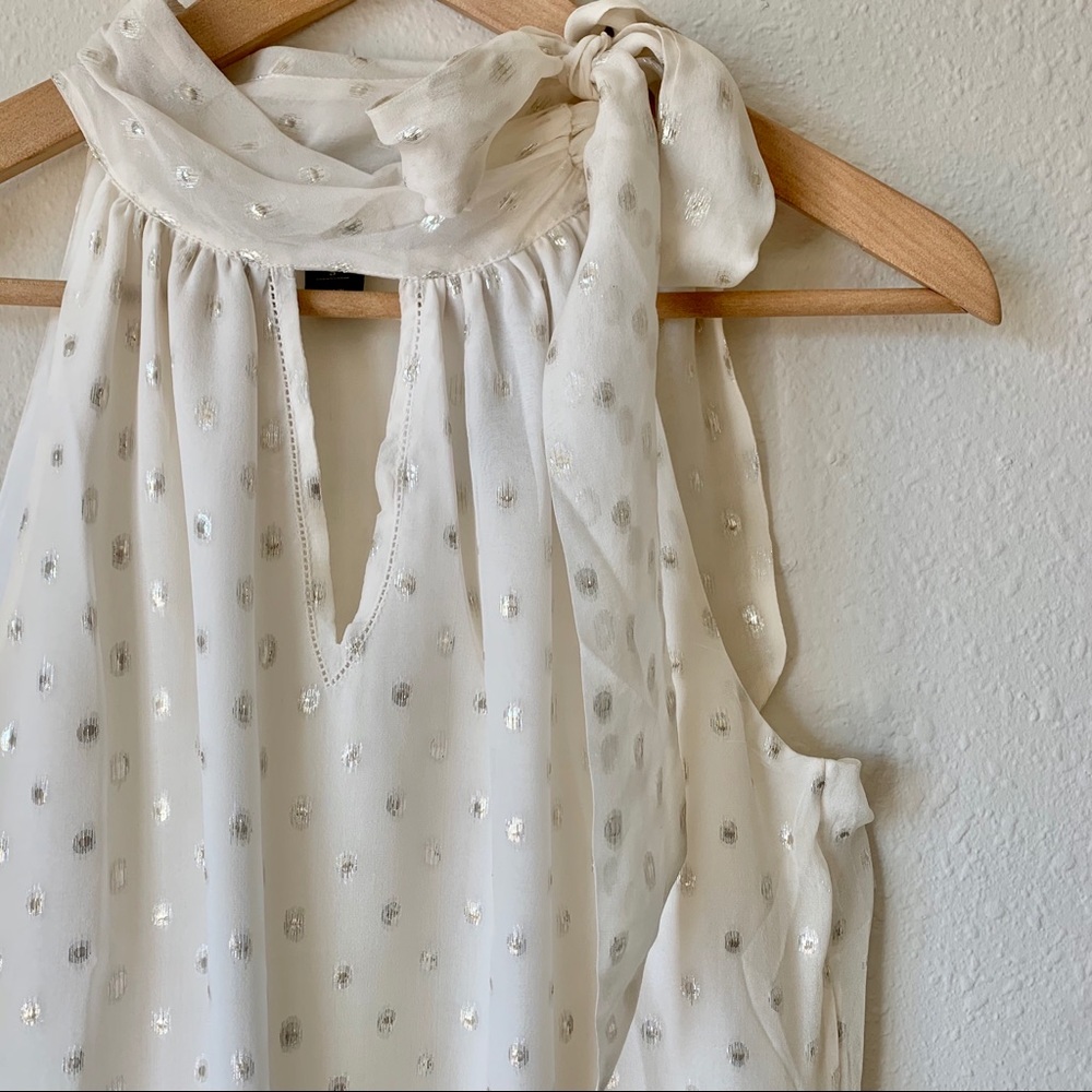 WHBM Silver Polka Dot Halter Top - Picture 7 of 7